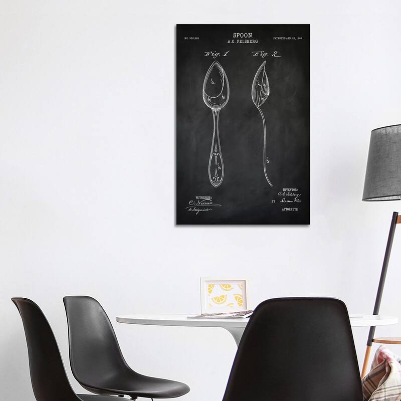 iCanvas "Spoon" by PatentPrintStore Canvas Print - 40x26x1.5