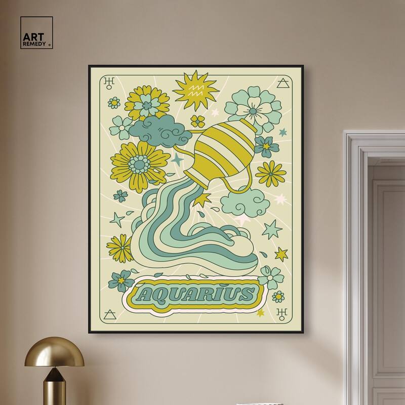 Aquarius Stars Card Canvas by Art Remedy