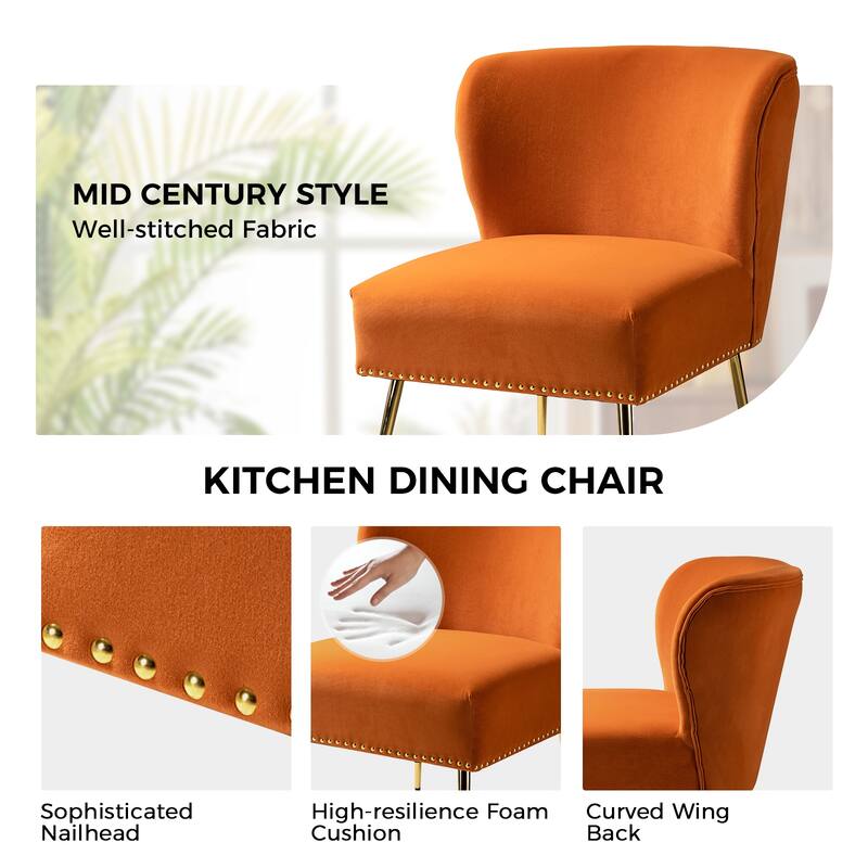 Celtia Modern Velvet Accent Side Chair with Nailhead Trim by HULALA HOME