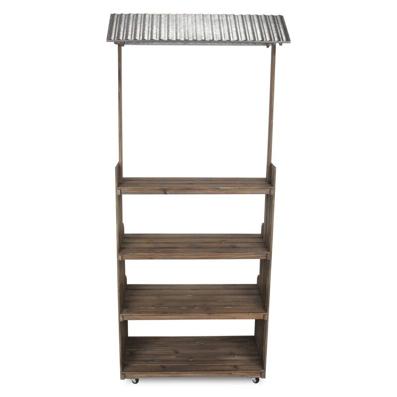 Adeline 4 Tier Display Stand with Galvanized Roof