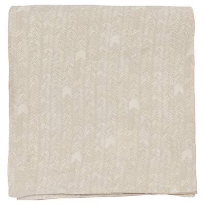 Zima Queen Size Cotton Duvet Cover, Woven French Herringbone Pattern, Beige