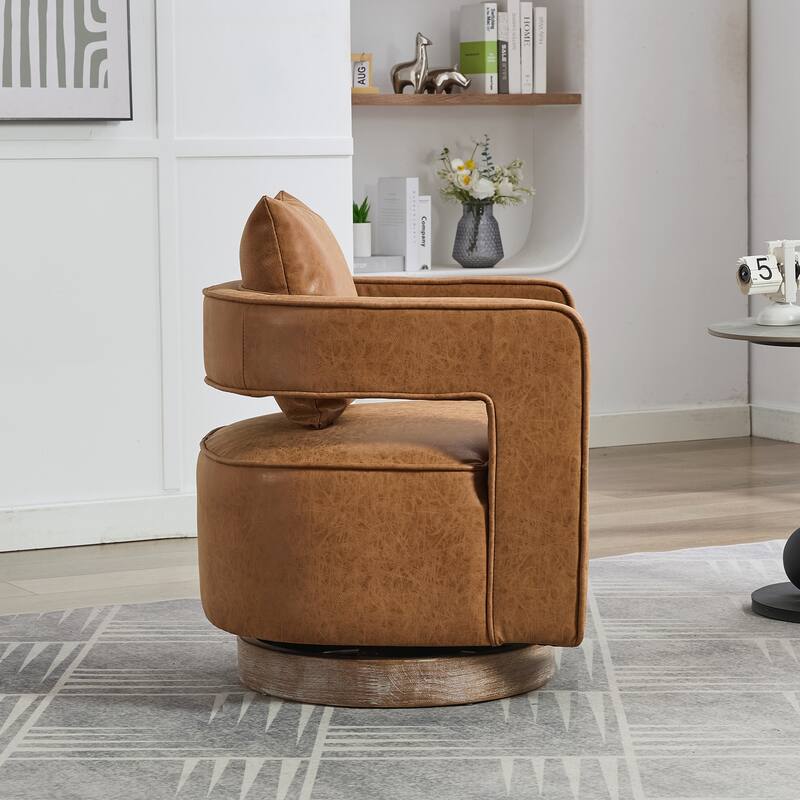 Swivel Accent Open Back Chair Modern Comfy Sofa Chair With Base For Nursery Bedroom Living Room Hotel Office