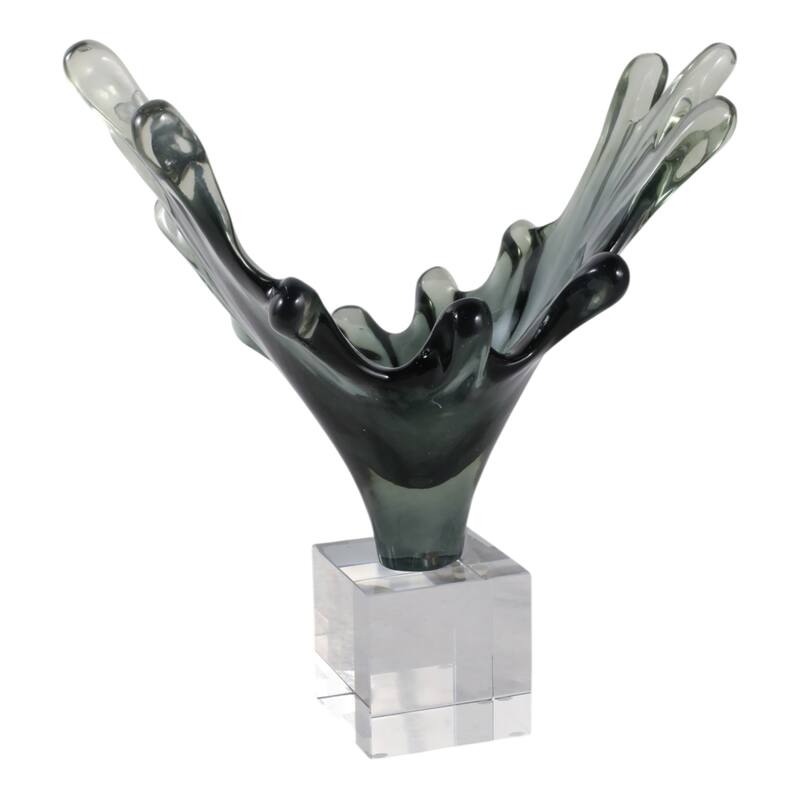 Glass Sculpture Artistic Agua Splash Elegant Decorations Living Room