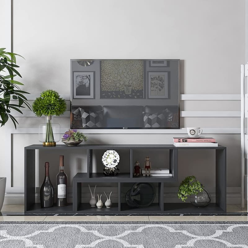 Grondin 2-Piece L Shaped TV Stand, Multi-Functional Free Combination Media Console Bookshelf for Living Room Bedroom