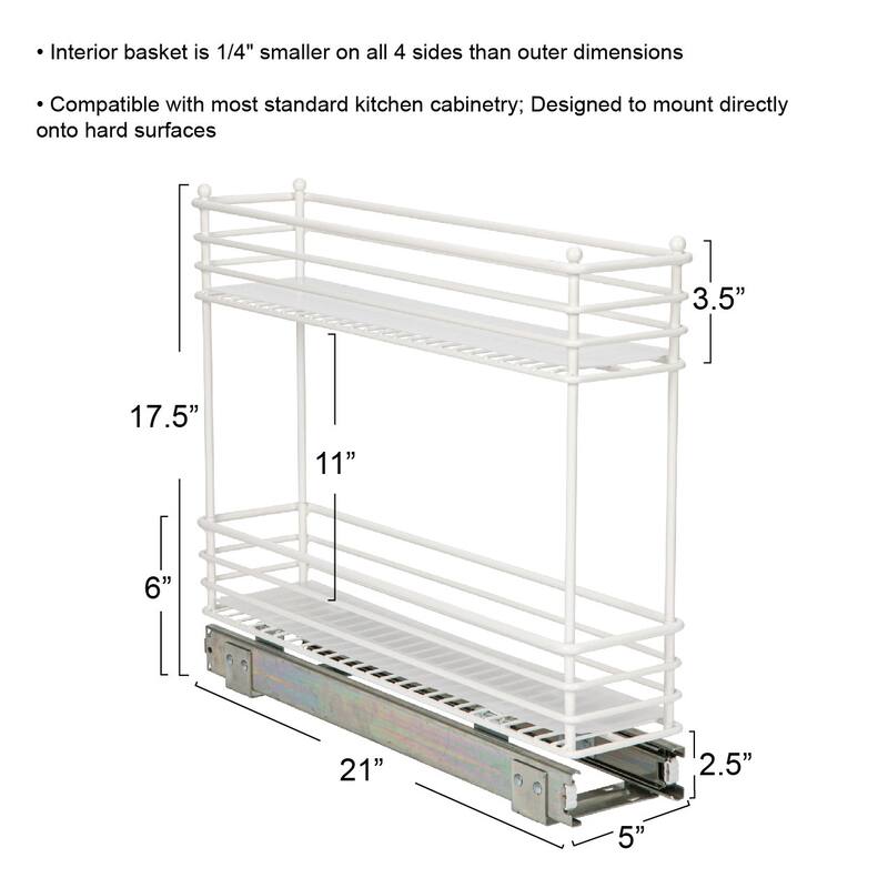 Household Essentials Narrow Two Sliding Cabinet Organizer