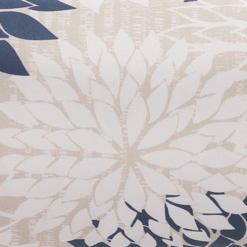 6" X 20" Beige Blue and Ivory Bolster Floral Indoor Outdoor Throw Pillow - 6" x 20"
