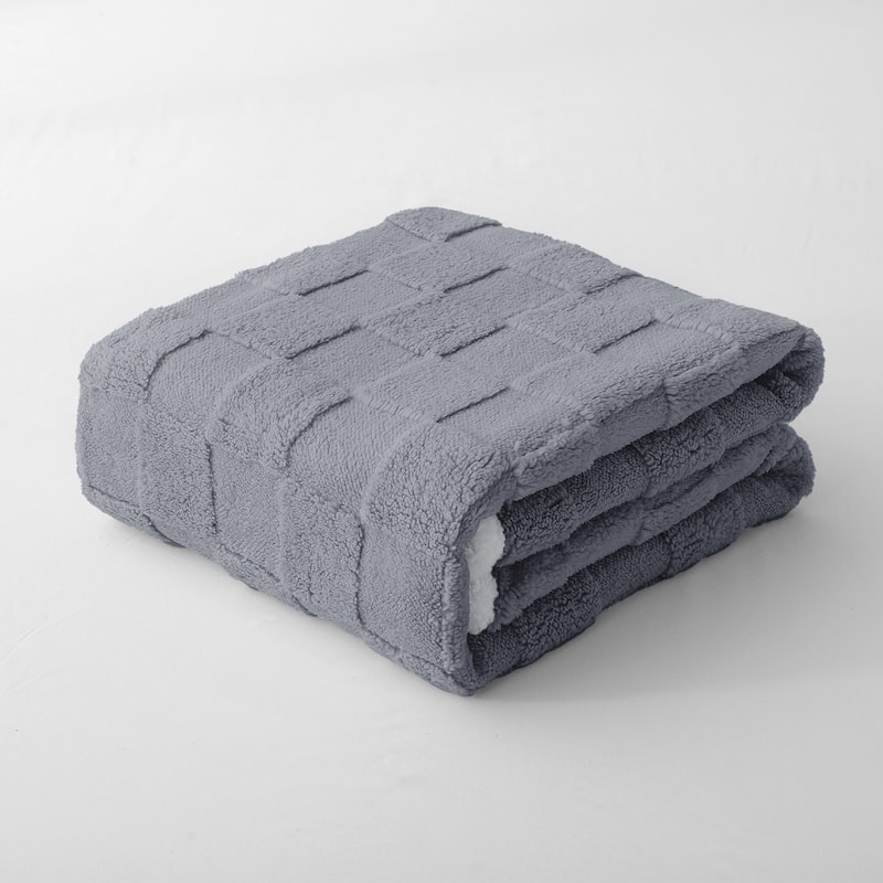 Jacquard Checkered Fluffy Flannel Fleece Blanket