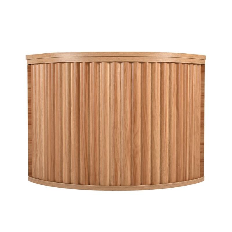 Wood Lift Top Coffee Table with Hidden Storage, 47" Oval Lift Table Top wavy grooves Design Conversation Table