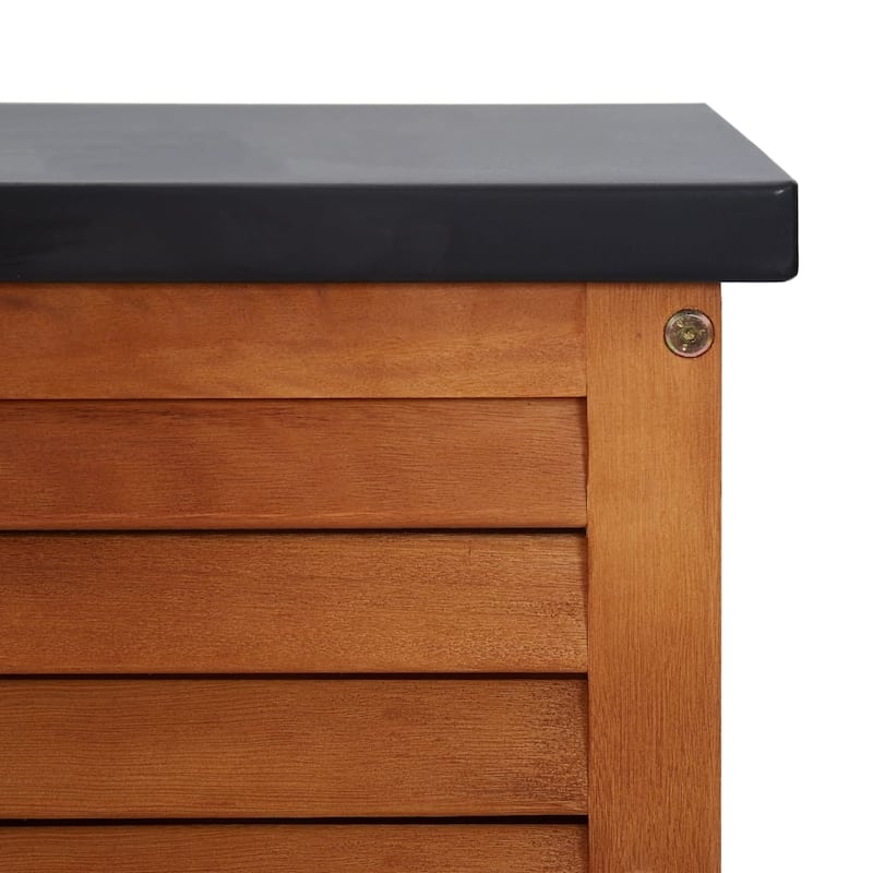 vidaXL Storage Box Natural wood, Black - 46.1 x 46.1 x 21.7