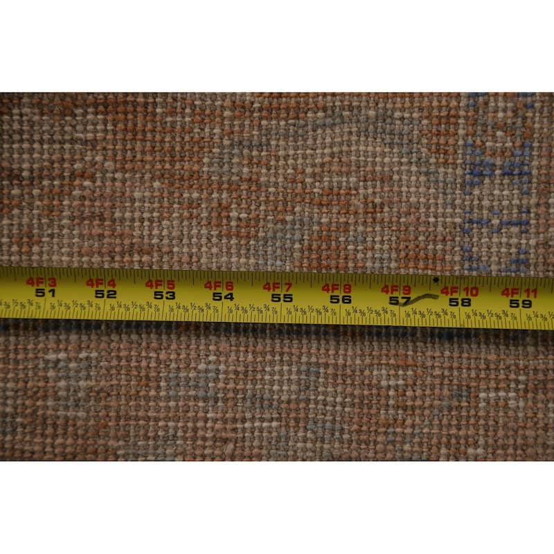 Vegetable Dye Oushak Turkish Oriental Wool Rug Handmade Foyer Carpet - 1'10" x 3'9"