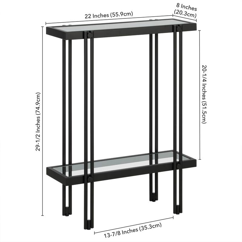 Inez Steel and Glass Console Table