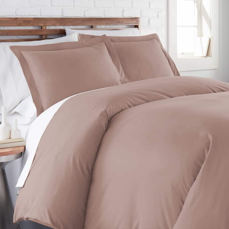 Vilano Comfort Premium Ultra-soft 3-piece Duvet Cover Set - muted mauve - 3 Piece - Queen