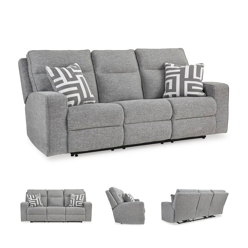 Signature Design by Ashley Biscoe Pewter Power Reclining Sofa - 88" W x 43" D x 42" H