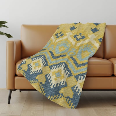 Premium Machine Washable ASB108 Sherpa Boho Global Throw Blanket