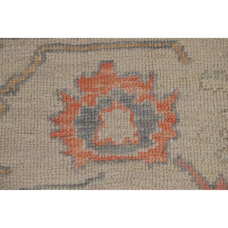 Hand Knotted Oriental 100% Wool Carpet Transitional All-Over Greys & Charcoal Oushak Area Rug - 12' 0'' X 8' 1''