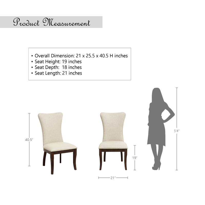 Caserta Dining Chair (Set of 2) - Off-White/Dark Cherry