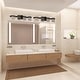 preview thumbnail 2 of 1, Madrona 4-light LED Bath and Vanity Light with Clear Seedy Acrylic