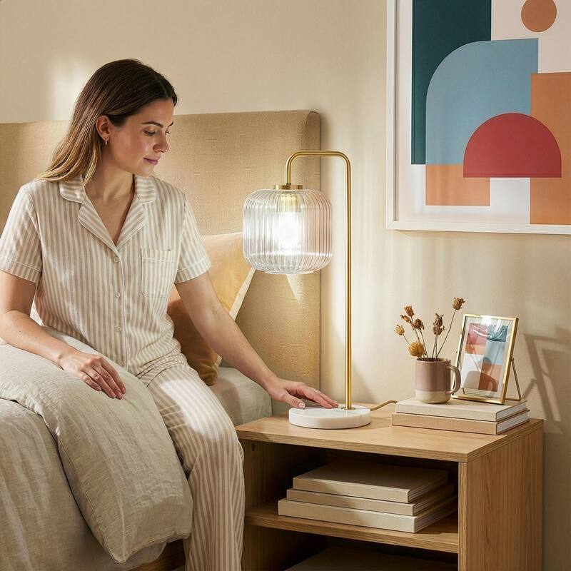 Crystal Lumina Clear Glass Table Lamp