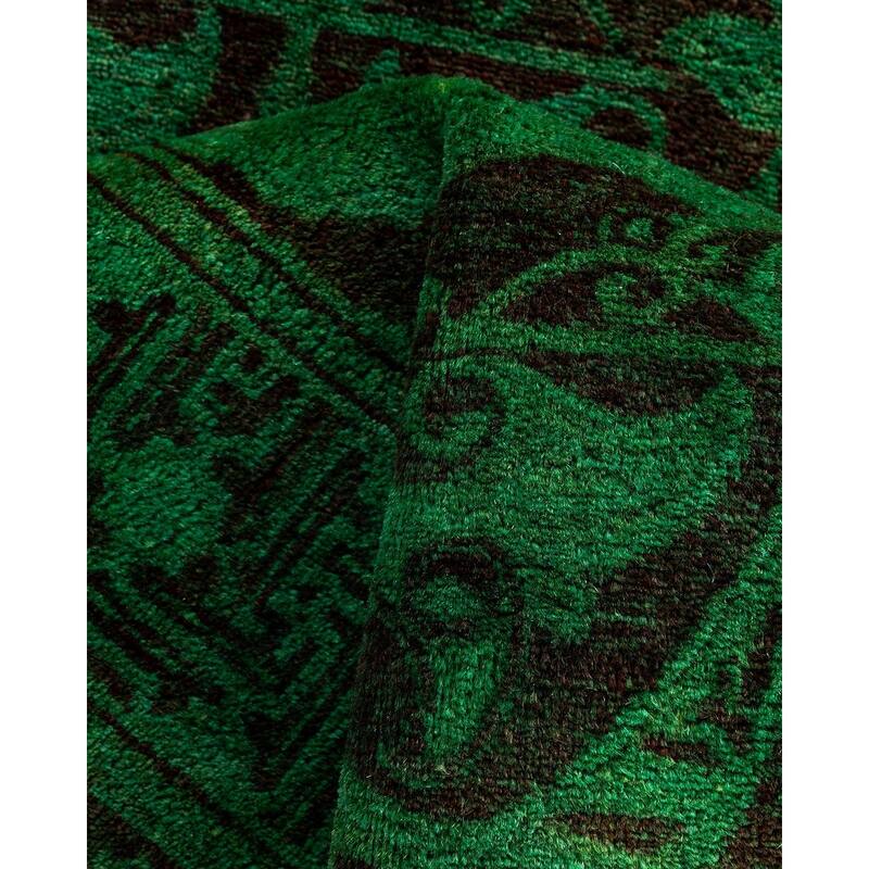 Contemporary Overdyed Wool Hand Knotted Runner - 2' 6" x 8' 9"