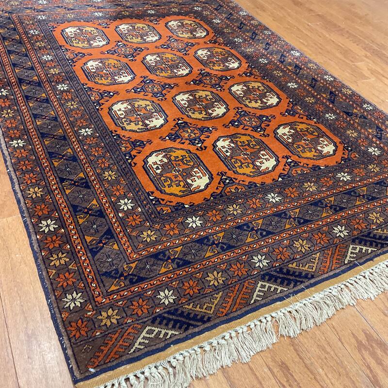 HERAT ORIENTAL Handmade Turkoman Wool Rug - 3'10" x 5'7"