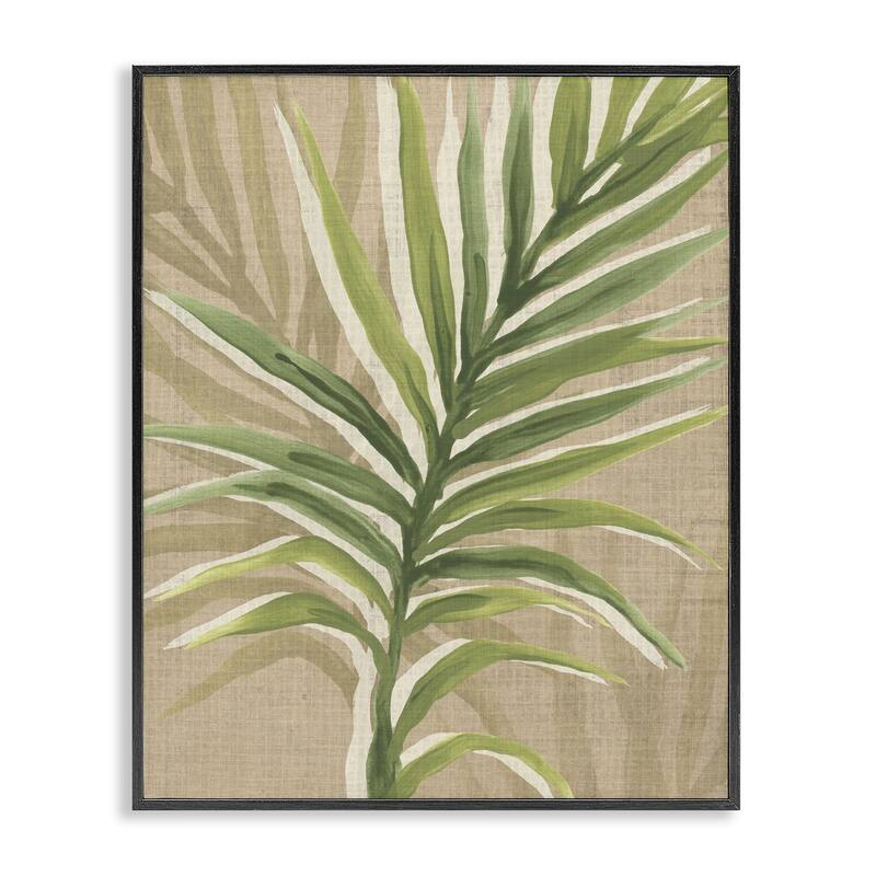 Stupell Rustic Palm Plant Framed Giclee Art Design By June Erica Vess - 16 x 20 - Black