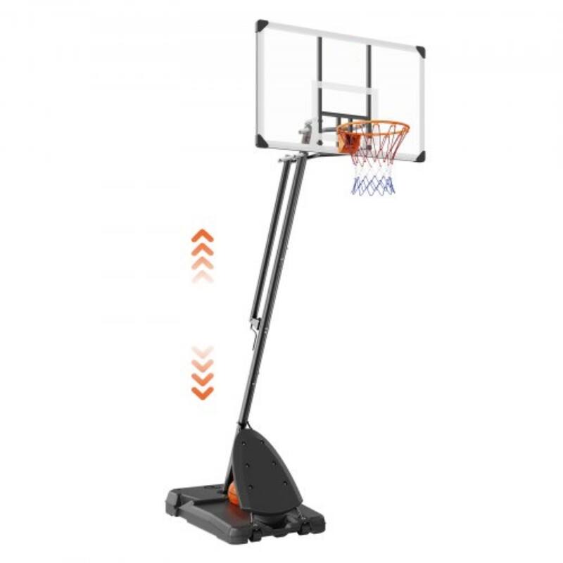 Adjustable Portable Basketball Hoop Set for Kids & Adults Indoor & Outdoor - Black