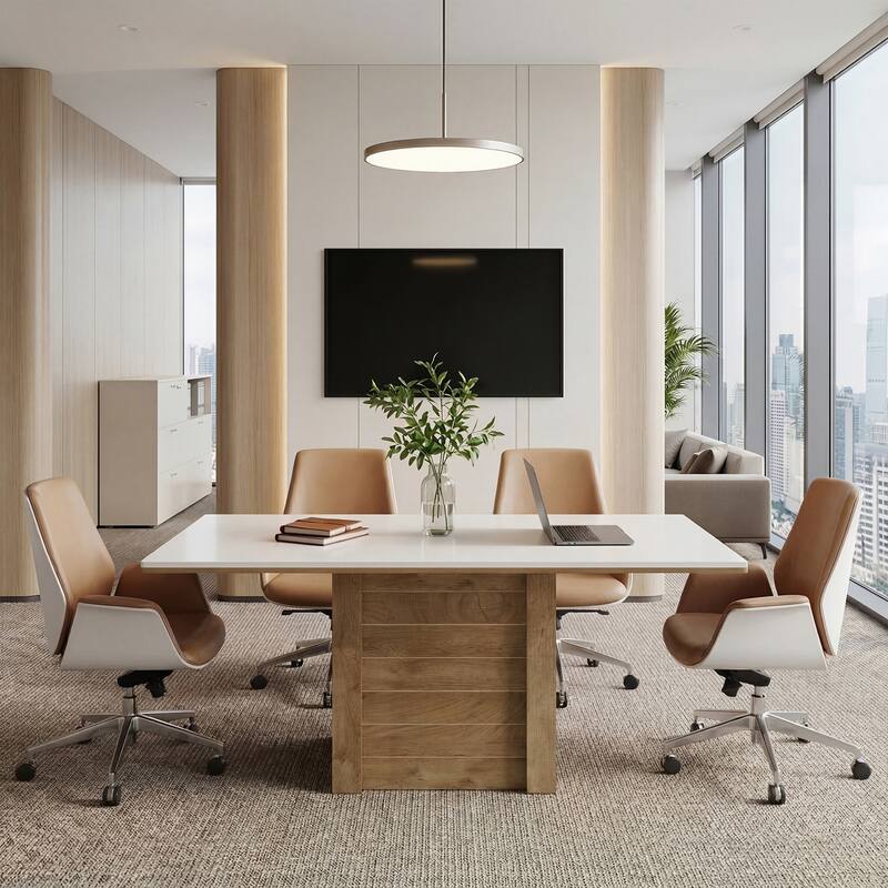 Conference Table for 6-8 People, 4.59 ft Meeting Table, Seminar Table for Office Conference Room, Training, Seminar