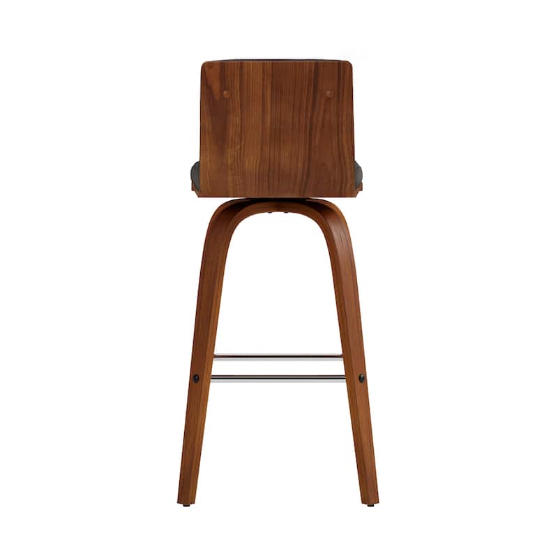 Skara Mid-Century Swivel Counter Stool, Upholstered Counter Height Chair with Bentwood Legs