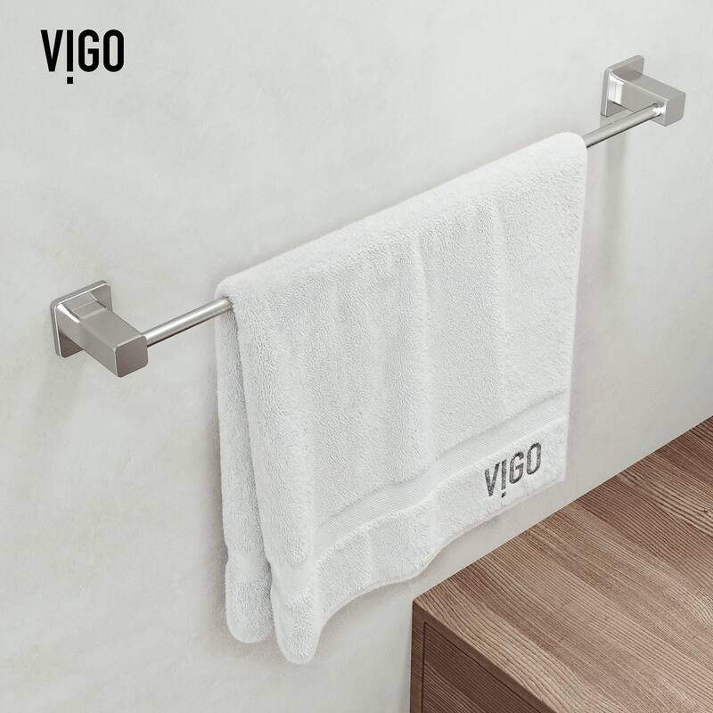 VIGO Meridian 4-Piece Bathroom Hardware Accessory Set with 24 in. Towel Bar, Toilet Paper Holder, Hand Towel Holder, Hook