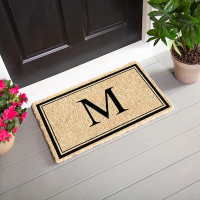 28 in. x 16 in. Monogram Coir Mat, Letter "M"
