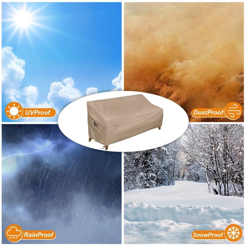 Heavy-Duty All-Weather Outdoor Patio Sofa Cover - Waterproof & UV-Resistant - 58"x30"x35"
