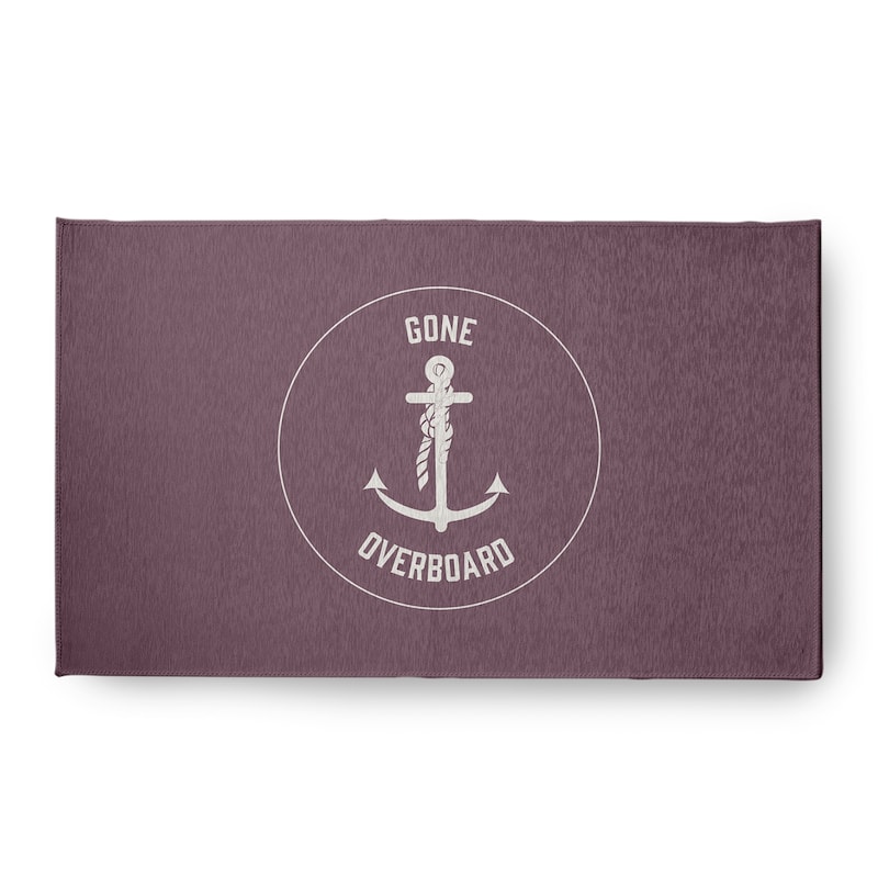 Gone Forever Overboard Nautical Chenille Rug - Dusty Purple - 18" x 30"