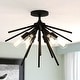 preview thumbnail 1 of 11, Estelle 24-in W Mid-Century Modern Sputnik Semi Flush Mount Ceiling Light - 24-in W x 14.5-in H x 24-in D Matte Black - 24-in W x 14.5-in H x 24-in D