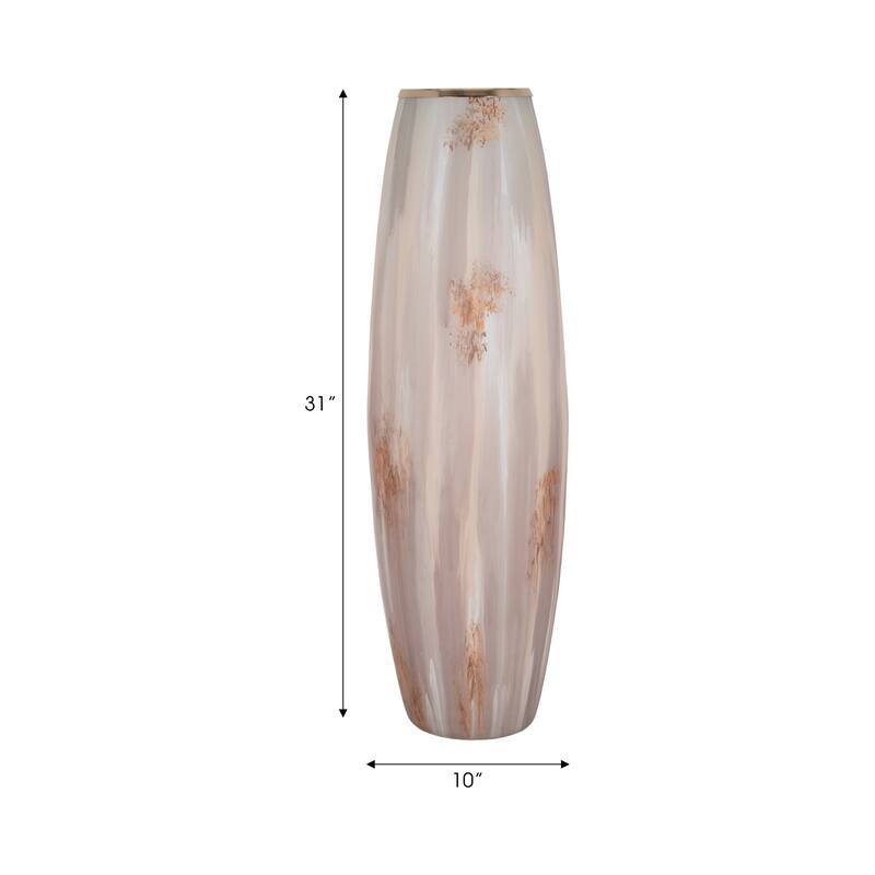 Sagebrook Home Curved Glass Vase, Glass/Metallic, Multi Finish, 17,24,31 Inch