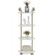 preview thumbnail 4 of 18, ivinta Corner Bookshelf with Storage, Wall Mount Pipe Open Shelves for Corner 4-Tier