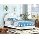 preview thumbnail 1 of 18, Sheep Design Upholstered Twin Size Platform Bed for Kids, with Slatted Bed Base, Stability and Sturdiness White