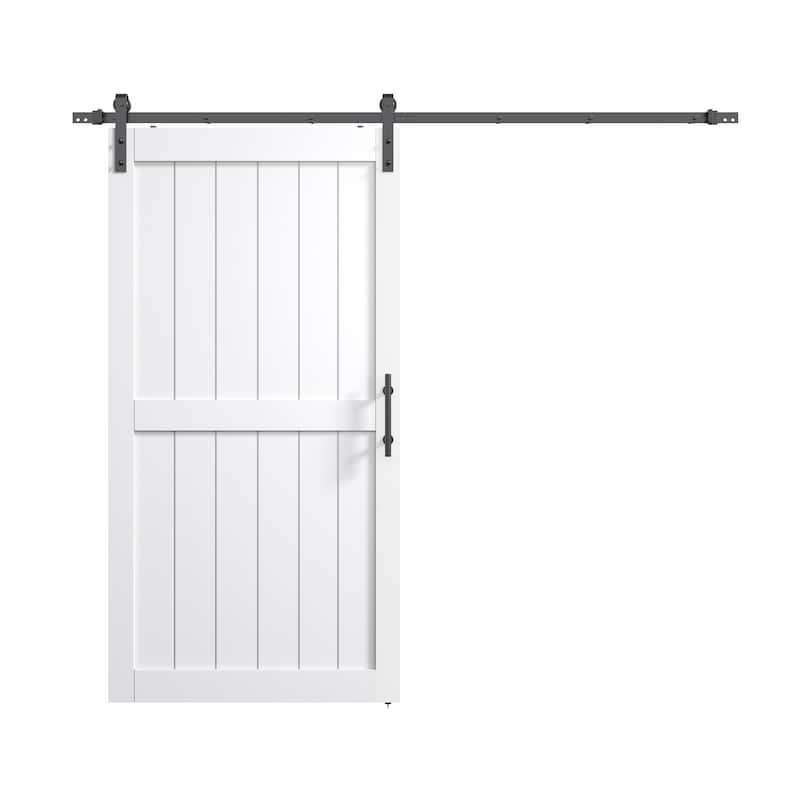 Sanding 30in./32in./36in./42in./48in.x 84in.MDF Barn Door With Sliding Hardware Kit ,Covered with Water-Proof PVC Surface