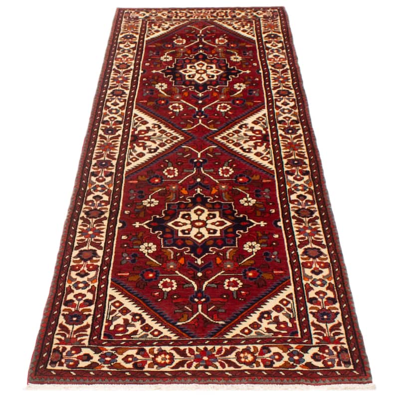 ECARPETGALLERY Hand-knotted Anadol Red Wool Rug - 3'7 x 10'6
