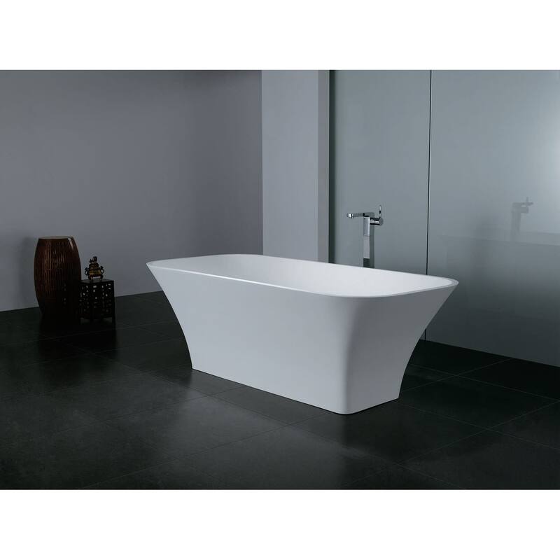 Kingston Brass Arcticstone 67" Free Standing Solid Surface Soaking Tub
