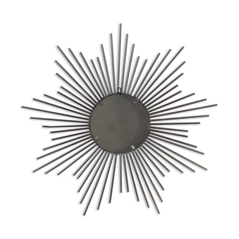 Silver Metal Sunburst Mirror - W: 32" x D: 0.75" x H: 32"