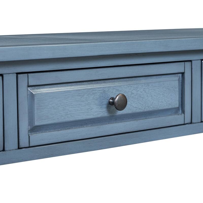 63"Long Console Table with 3 Drawers and Shelf for Entryway and Living Room in Mediterranean Design