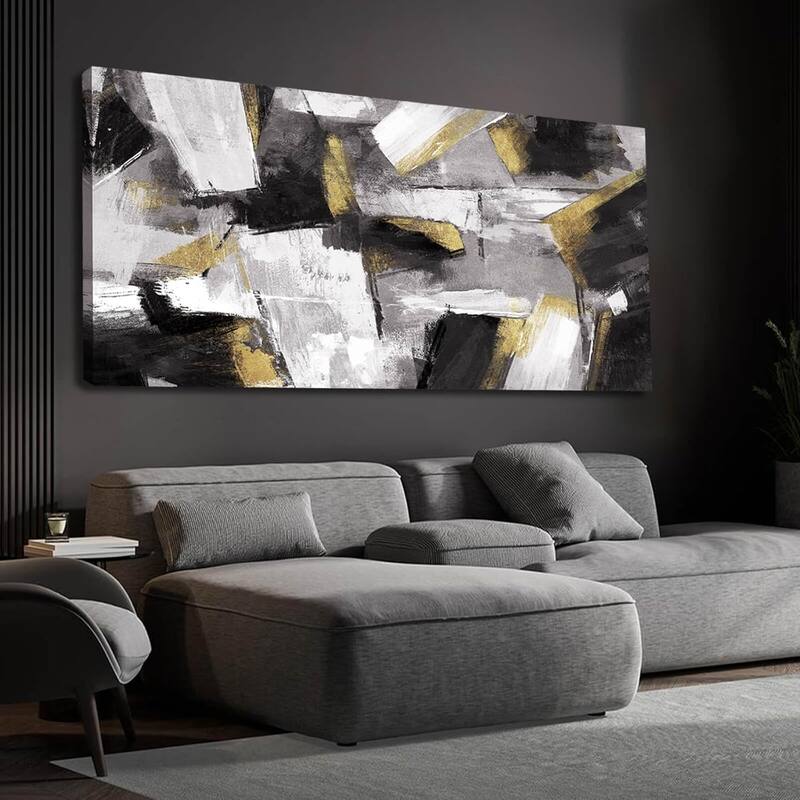 bstract Wall Decor Gold Canvas Wall Art - 20 x 40