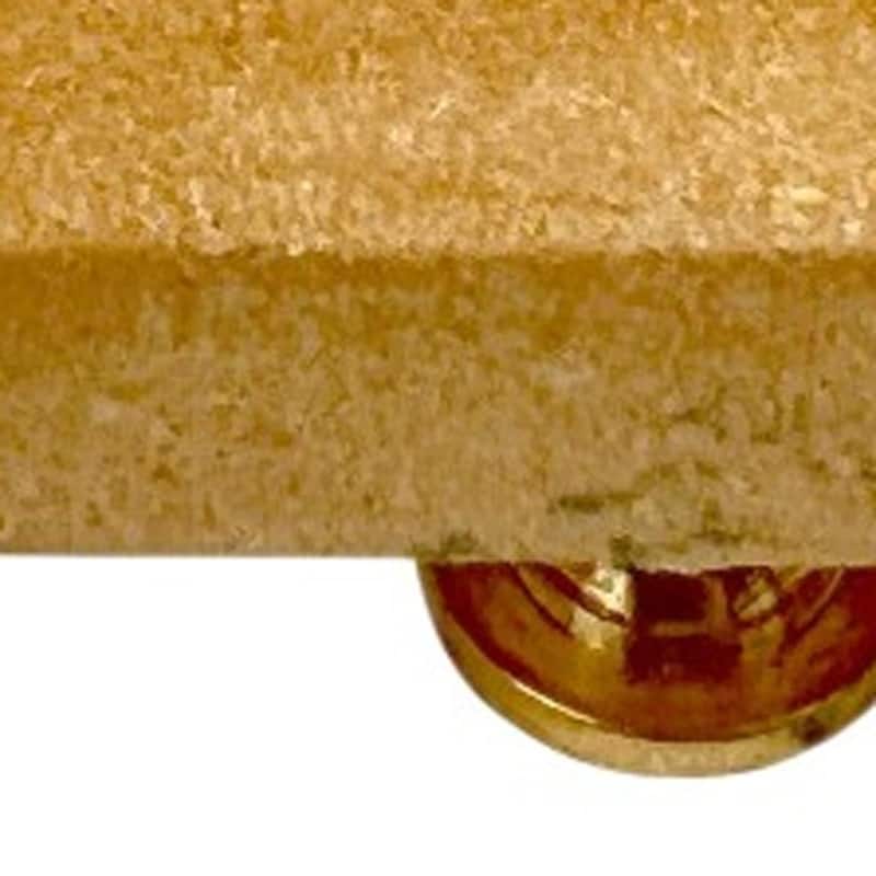 HomeRoots Set of Six Brown Rectangle Knob Stone Drawer Pull Knobs - 5.10 in. x 5.10 in. x 2.60 in.