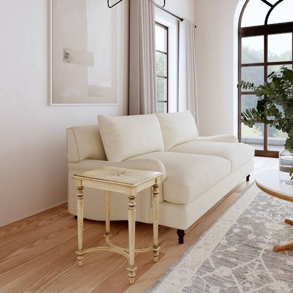 slide 2 of 6, Tyler 18 in. W Rectangular Wood Side Table with 4-Way Match Veneer Inlay Antique Beige