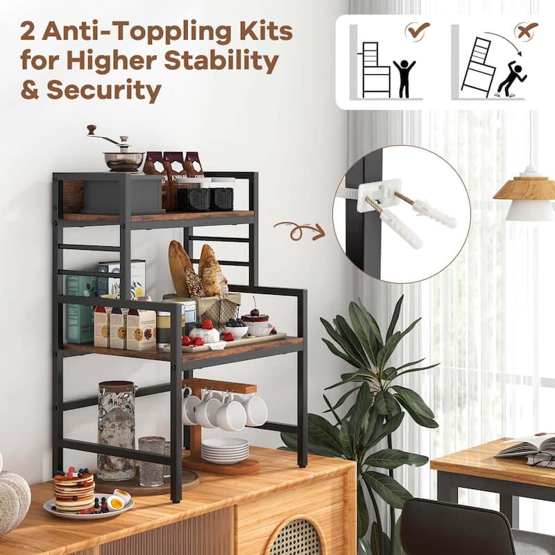 3-Tier Microwave Stand Space-Saving Rack Countertop Organizer Stand