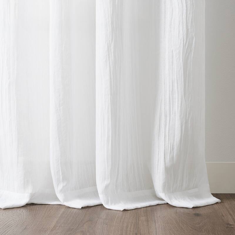 Martha Stewart Crinkle Sheer Poletop Curtain Panel Pair