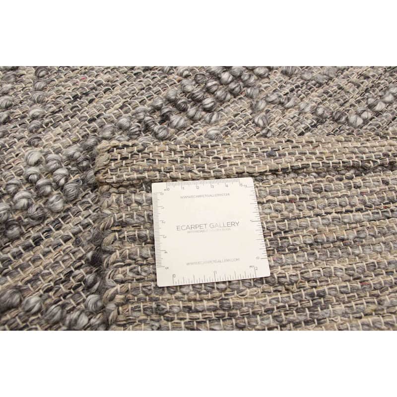 ECARPETGALLERY Braid weave Sienna Grey Wool Rug - 4'11 x 8'0