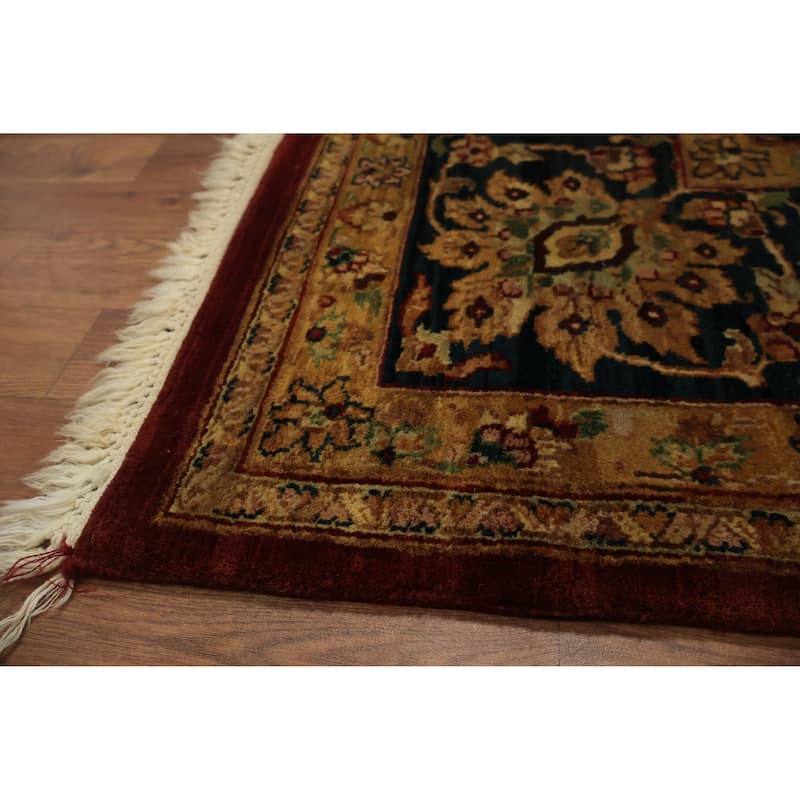 Hand Knotted Oriental 100% Wool Carpet Traditional All-Over Red Agra Area Rug - 10' 0'' X 8' 0''