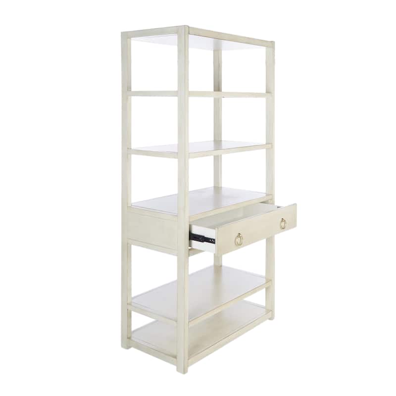 SAFAVIEH Hugborg 1-Drawer 5-Shelf Etagere Bookcase. - 32Wx18Dx70H