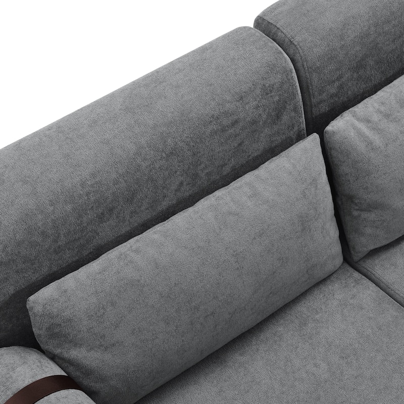 Modern Loveseat Sofa 59" Sofa Couch 2-Seater Sofa With Flexible Usb Ports , Unique Cylindrical Armrests
